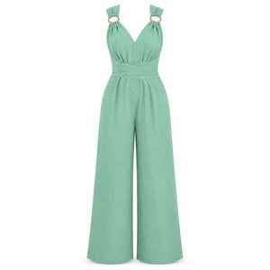 Open Back Wide Leg Jumpsuit WHD0606154