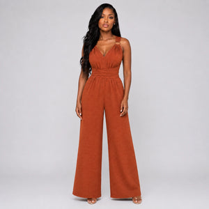 Open Back Wide Leg Jumpsuit WHD0606154
