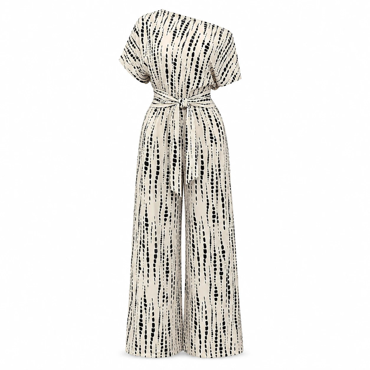 Printed One-Shoulder Wide Leg Jumpsuit WHD0606158