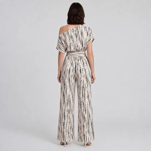 Printed One-Shoulder Wide Leg Jumpsuit WHD0606158