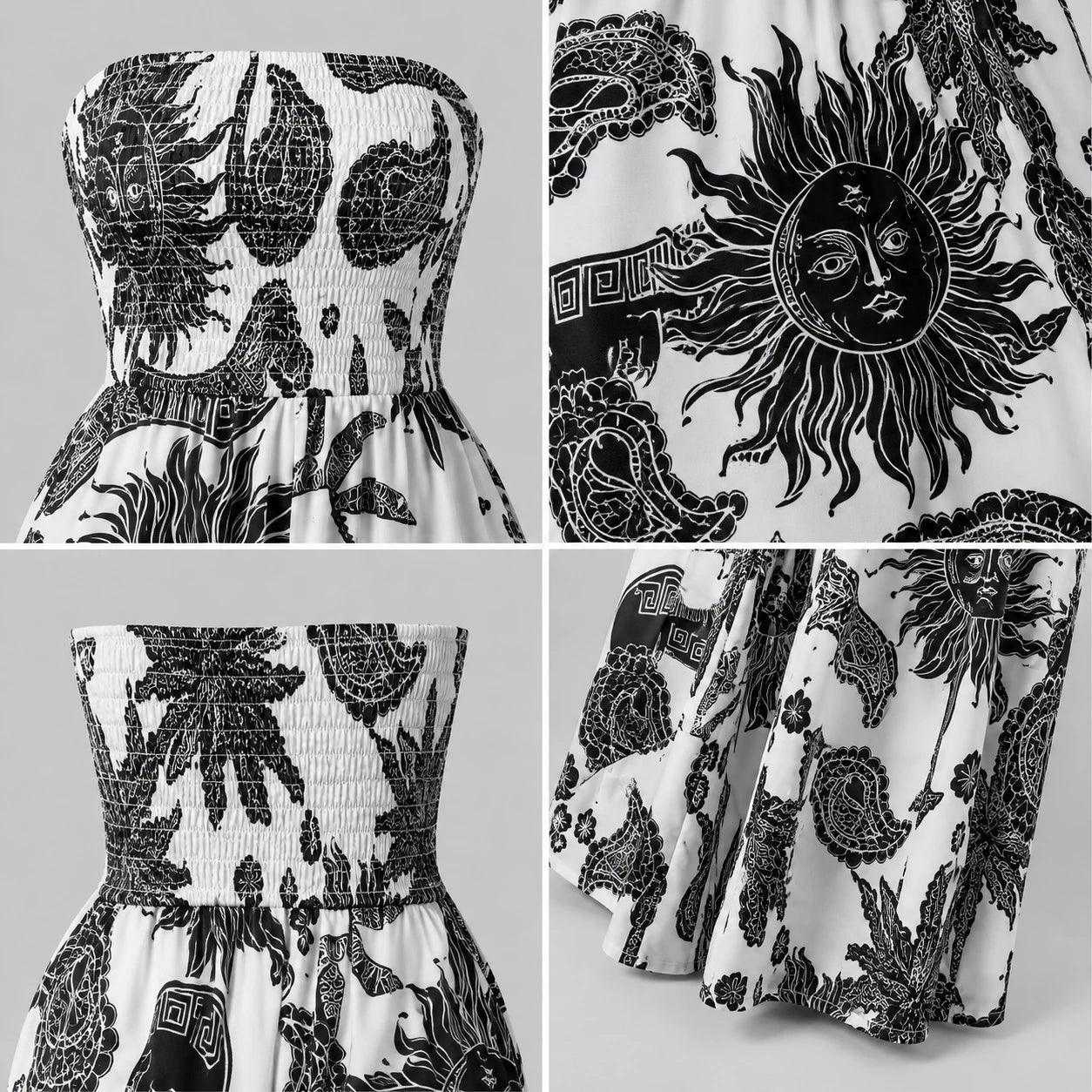 Strapless Printed Wide Leg Jumpsuit WHD0606159