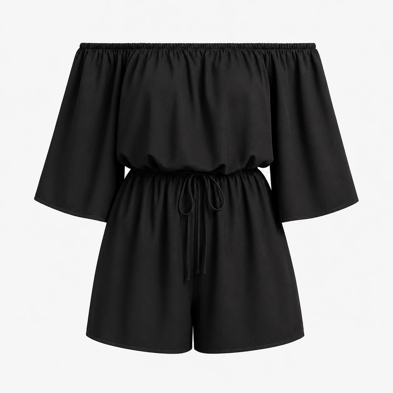 Off-Shoulder Drawstring Romper WHD0606160