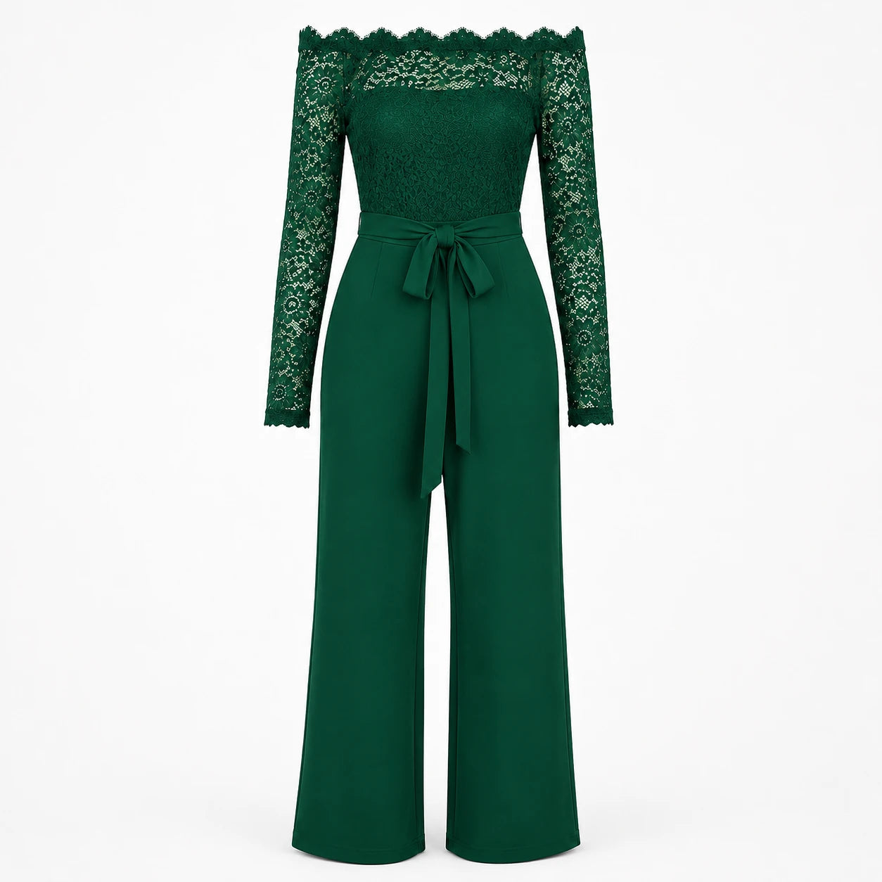 Lace Off-Shoulder Wide Leg Jumpsuit WHD0606161