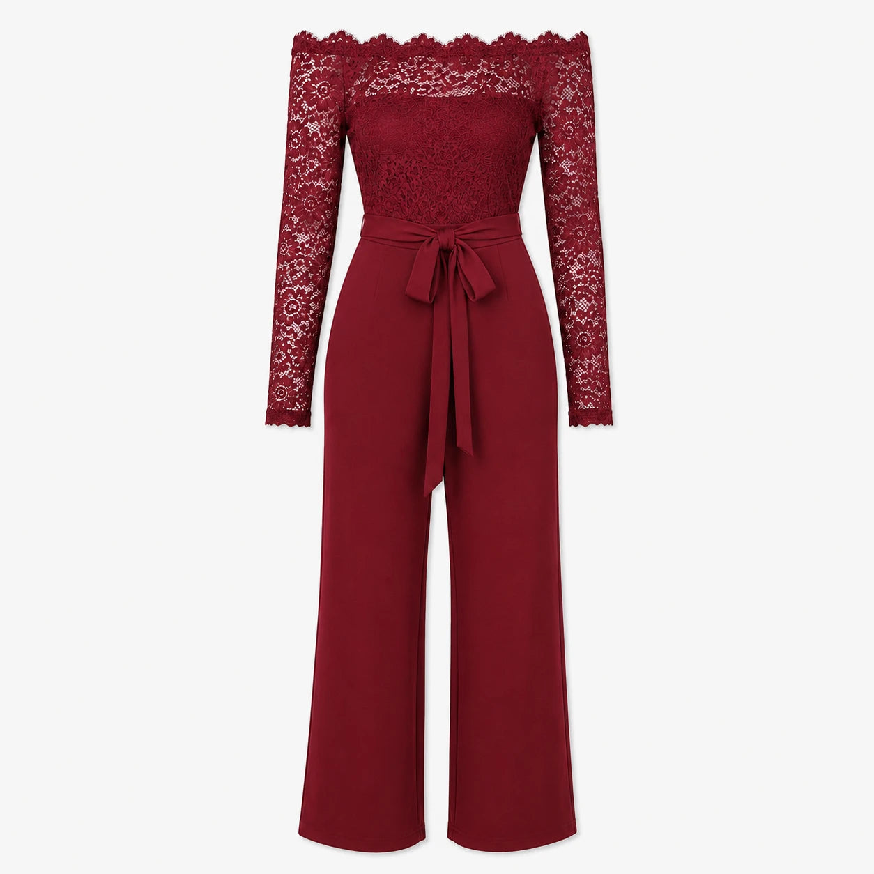 Lace Off-Shoulder Wide Leg Jumpsuit WHD0606161