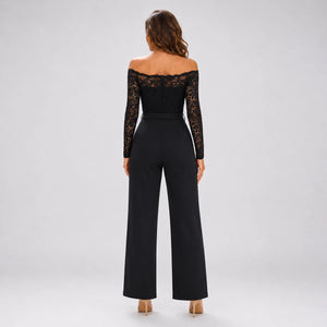 Lace Off-Shoulder Wide Leg Jumpsuit WHD0606161