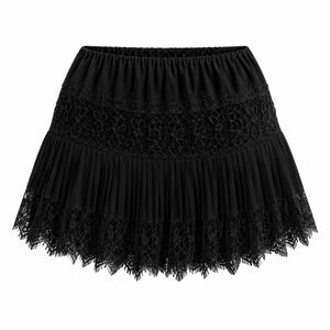 Lace Pleated Mini Skirt WHD0606162