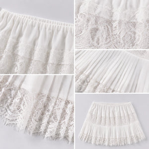 Lace Pleated Mini Skirt WHD0606162