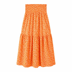 Floral Smocked Maxi Skirt WHD0606163