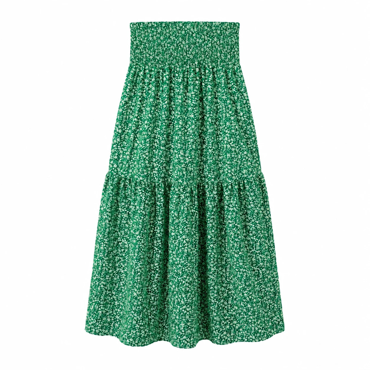 Floral Smocked Maxi Skirt WHD0606163