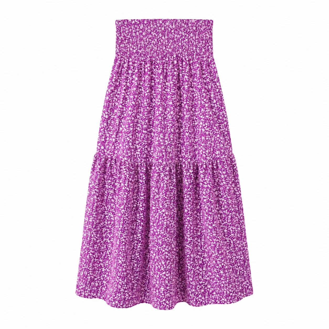 Floral Smocked Maxi Skirt WHD0606163