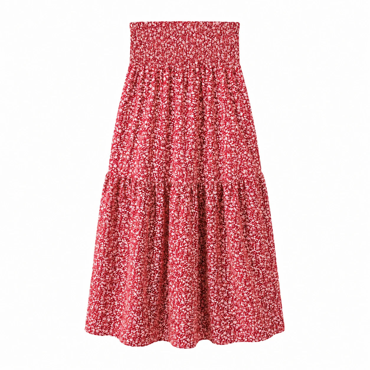 Floral Smocked Maxi Skirt WHD0606163
