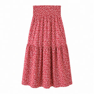 Floral Smocked Maxi Skirt WHD0606163