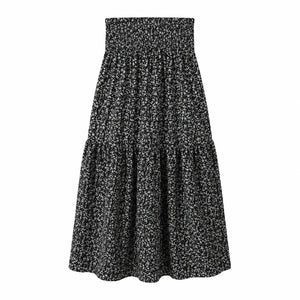 Floral Smocked Maxi Skirt WHD0606163