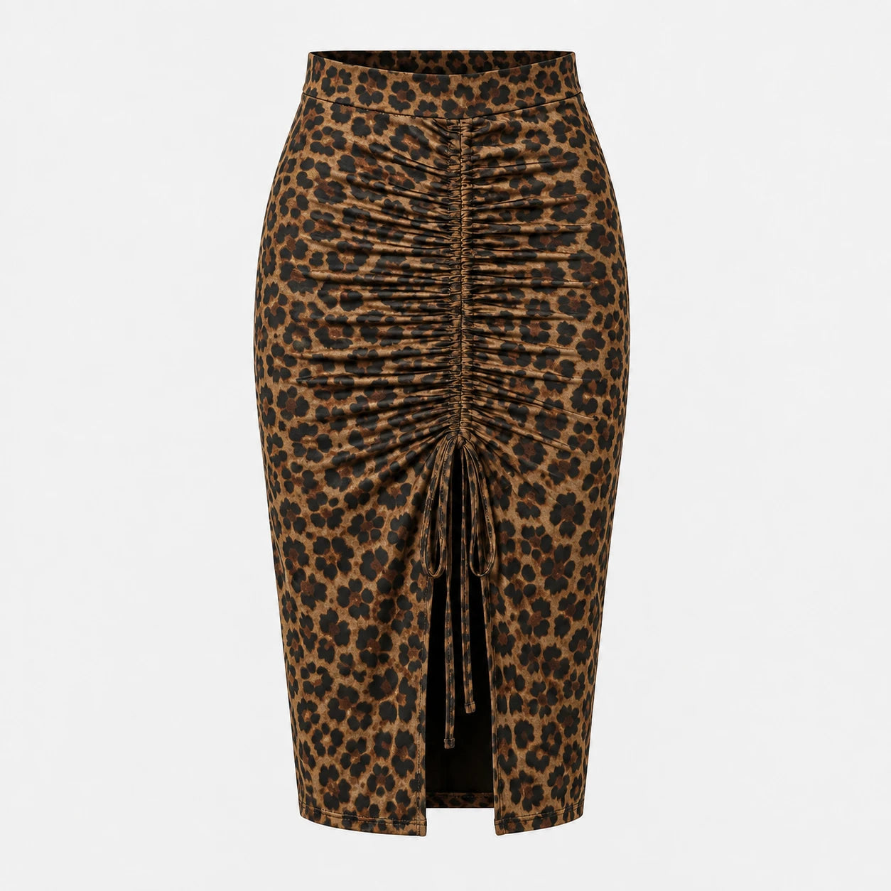 Ruched Drawstring Midi Skirt WHD0606166