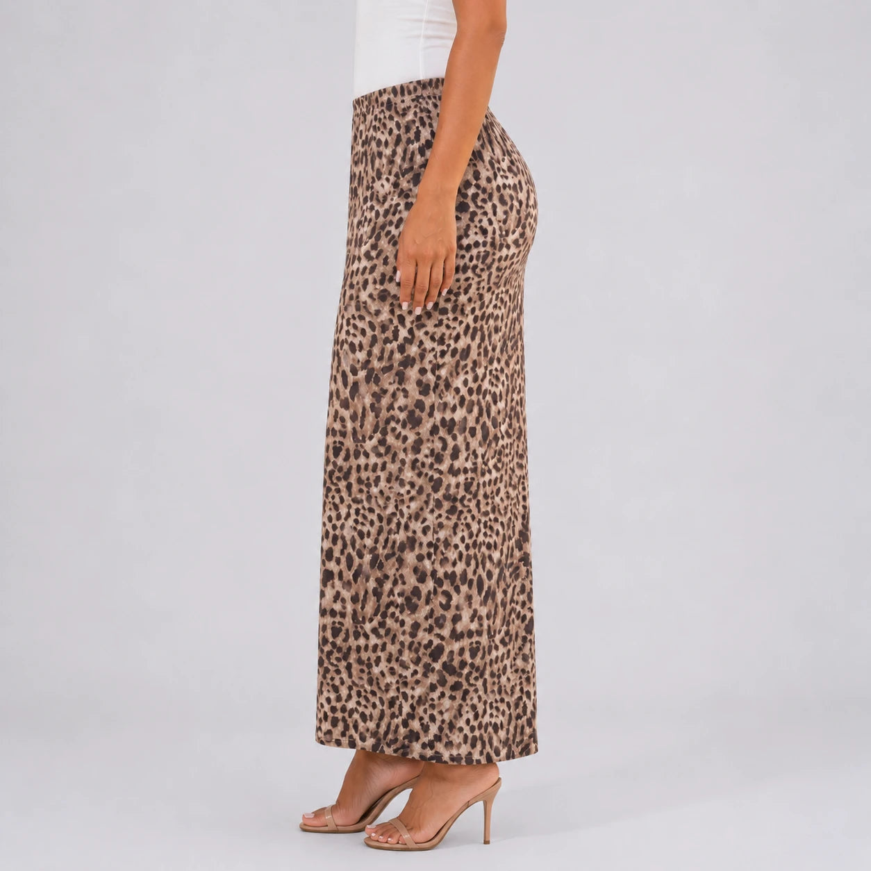 Leopard Print Maxi Skirt WHD0606170