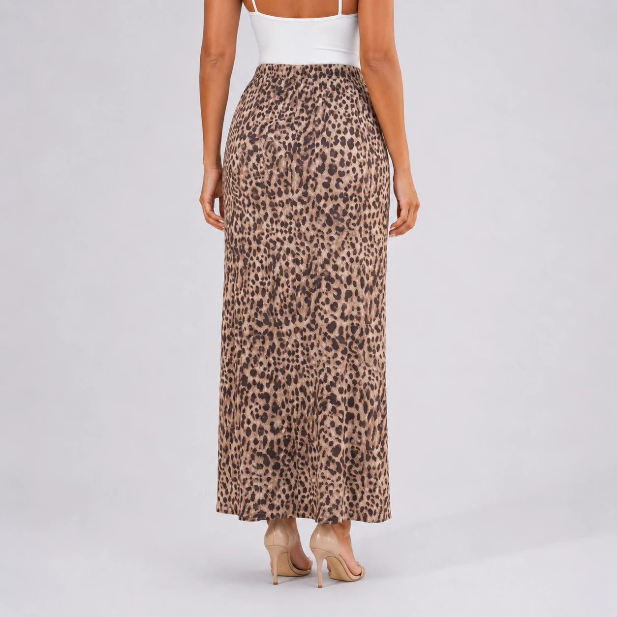 Leopard Print Maxi Skirt WHD0606170