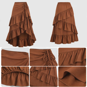 Tiered Ruffle Maxi Skirt WHD0606171