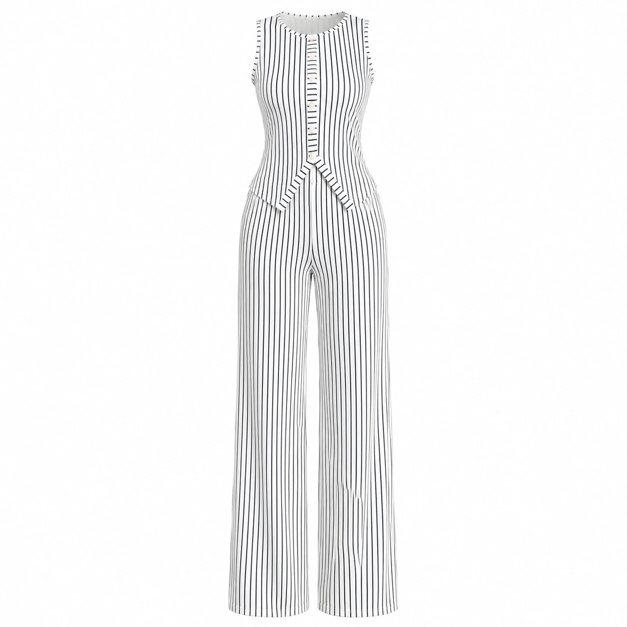 Striped Wide Leg Matching Set WHD0606173