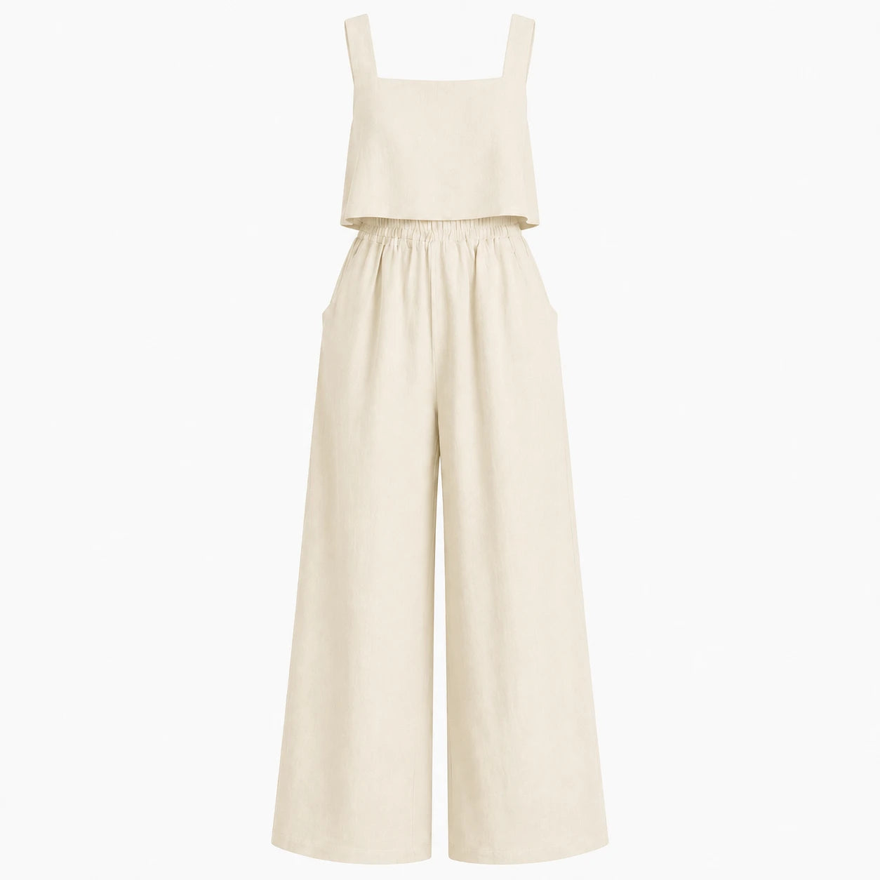 Square Neck Wide Leg Jumpsuit WHD0606175