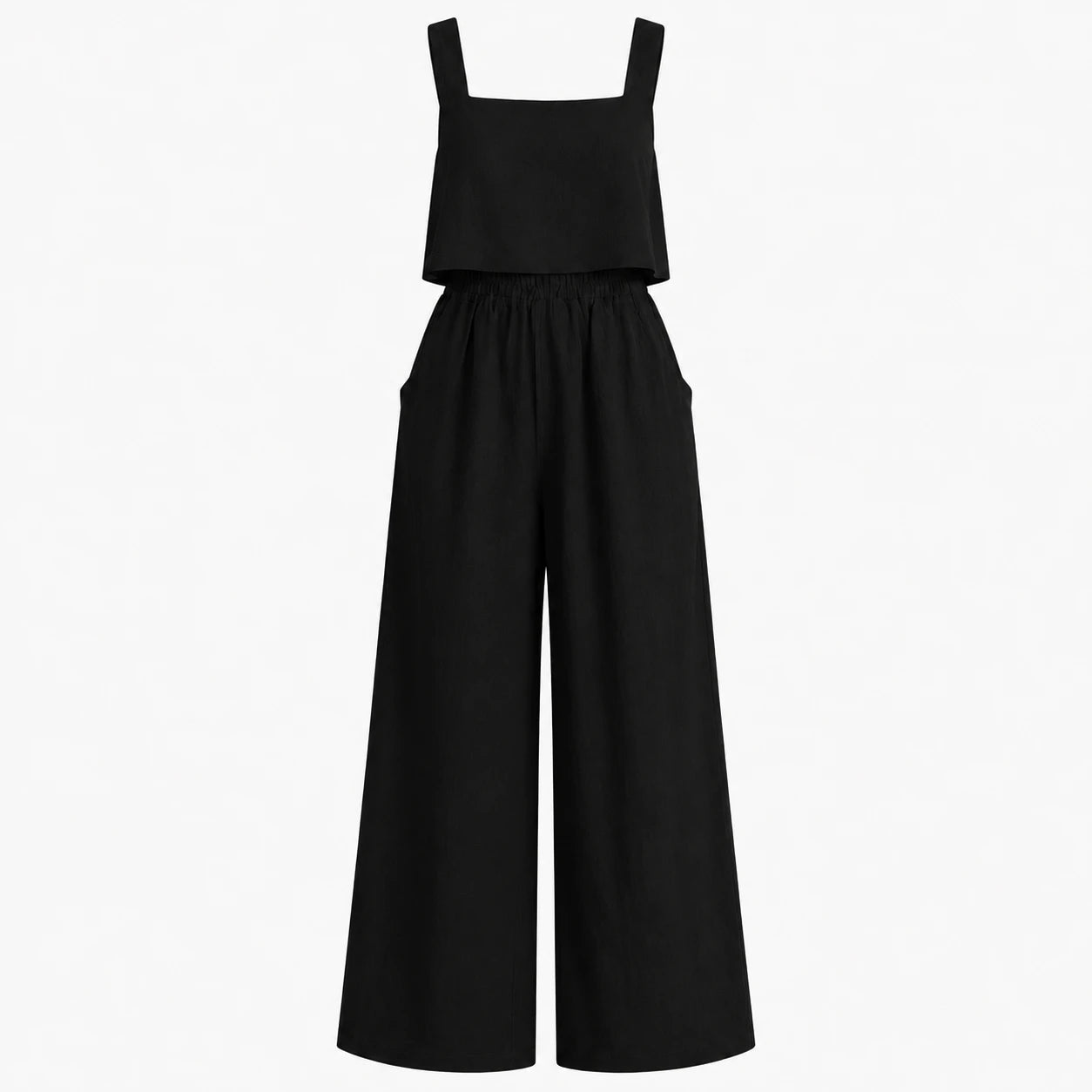 Square Neck Wide Leg Jumpsuit WHD0606175