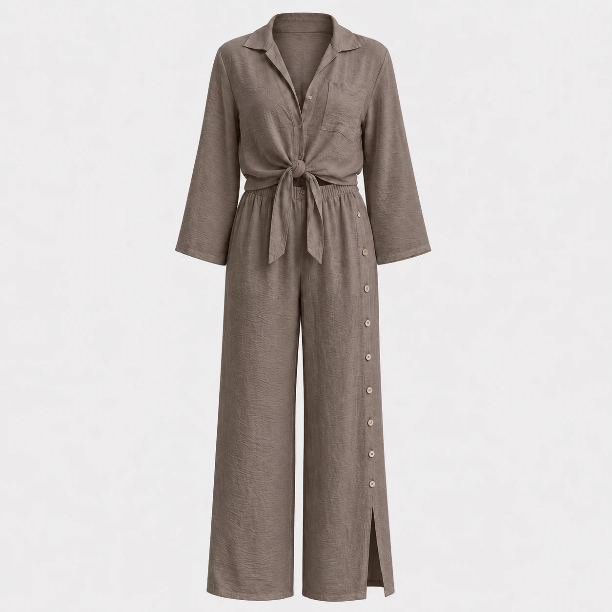 Tie Front Wide Leg Set WHD0606181