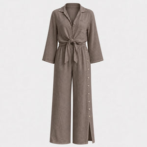 Tie Front Wide Leg Set WHD0606181