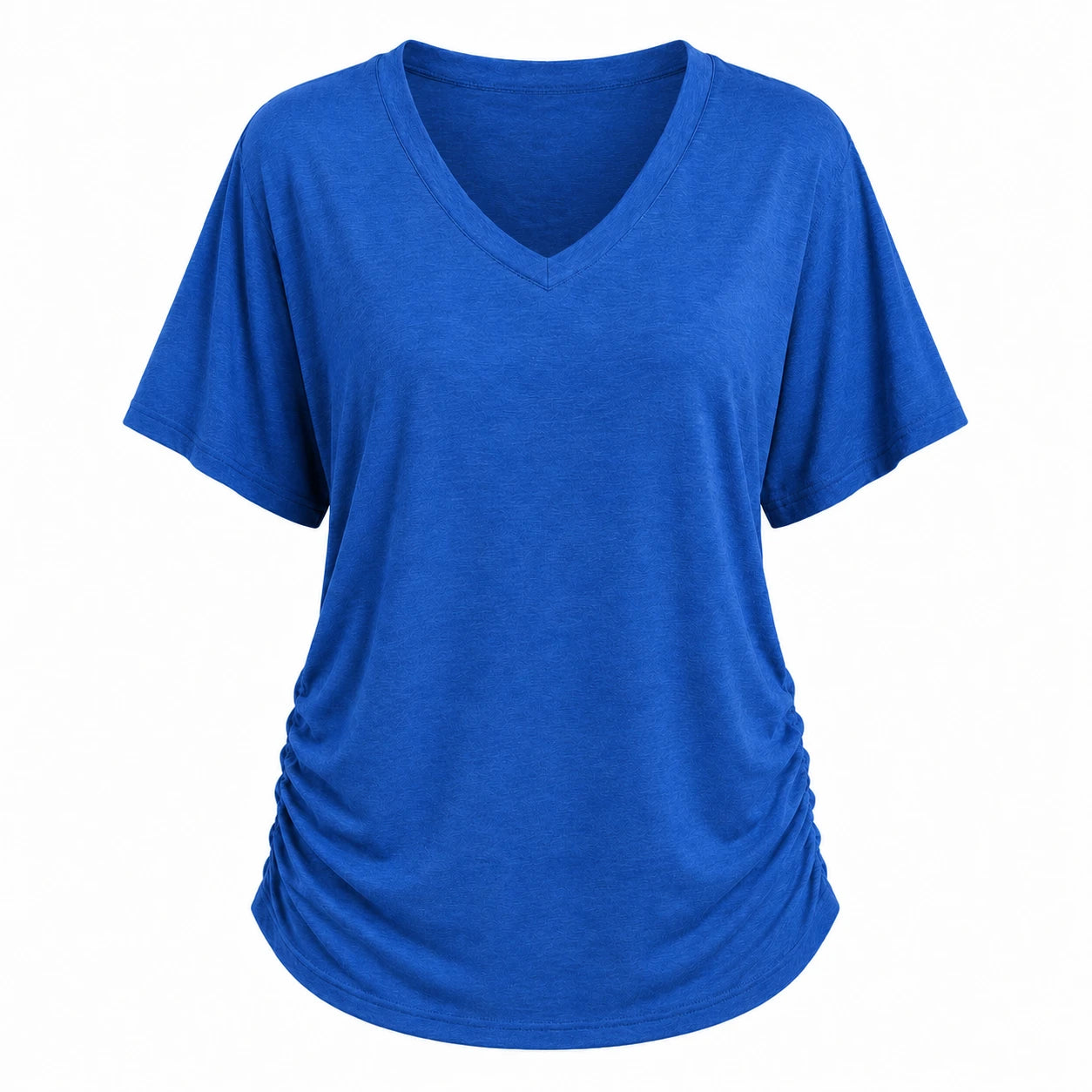 Ruched V-Neck Knit Top WHD0606182