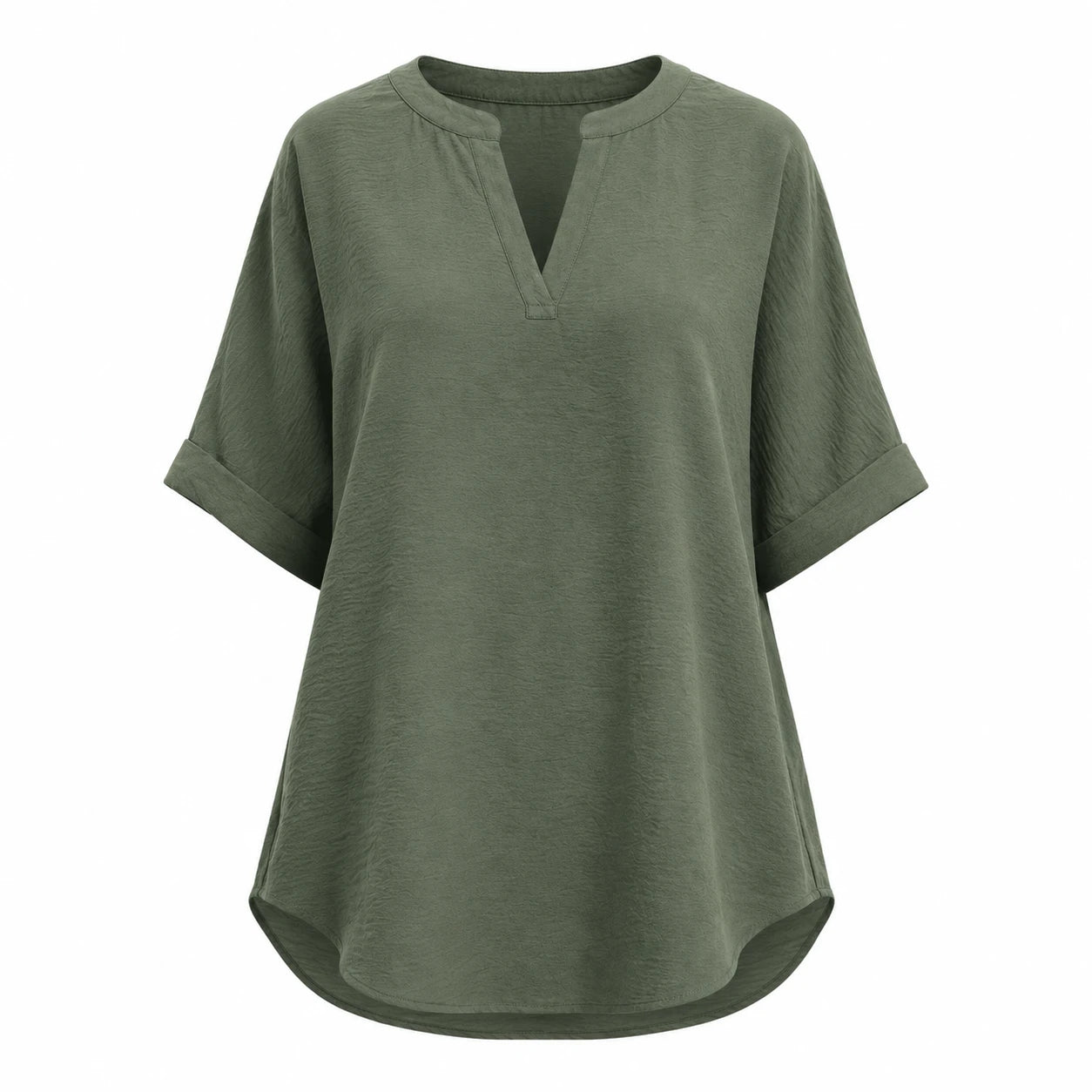 Split Neck Relaxed Top WHD0606183