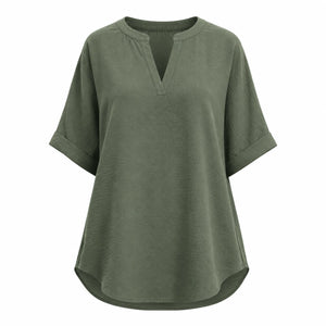 Split Neck Relaxed Top WHD0606183