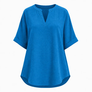 Split Neck Relaxed Top WHD0606183