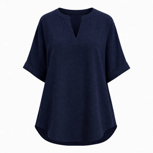 Split Neck Relaxed Top WHD0606183