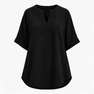 Split Neck Relaxed Top WHD0606183