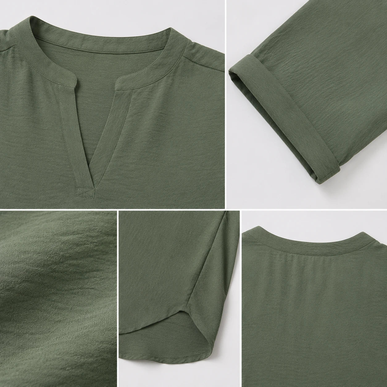 Split Neck Relaxed Top WHD0606183