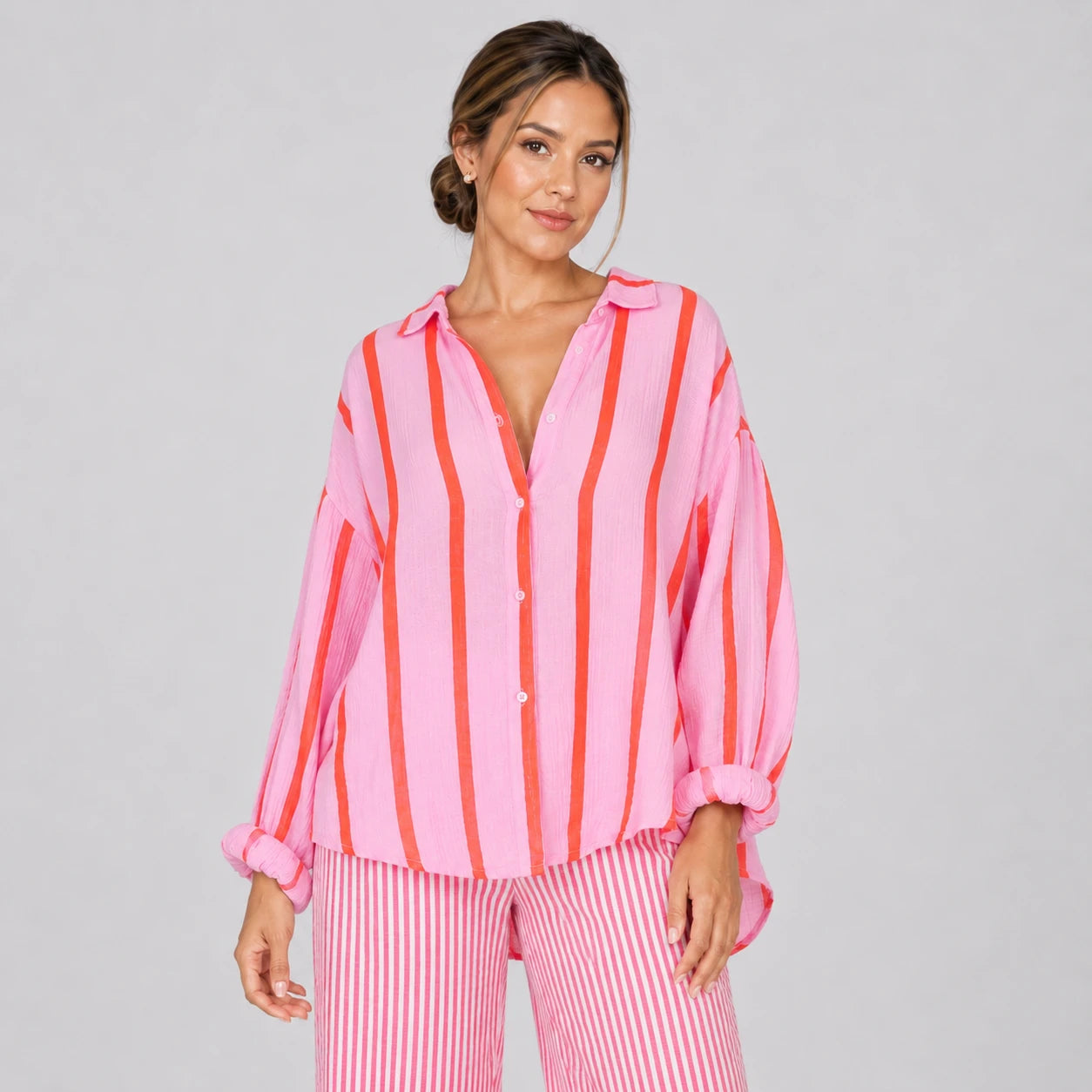 Striped Resort Shirt Set WHD0606184