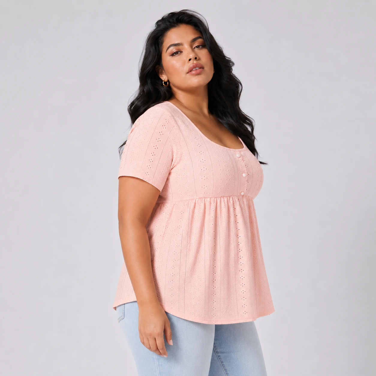 Eyelet Babydoll Tunic Top WHD0606185