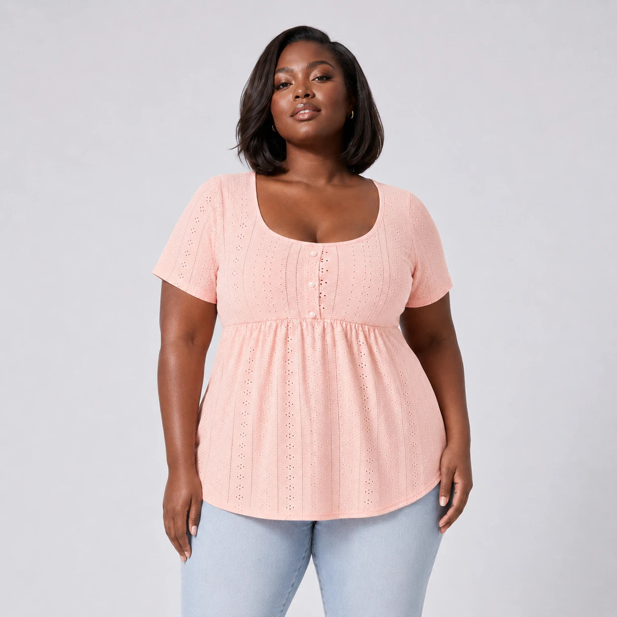 Eyelet Babydoll Tunic Top WHD0606185