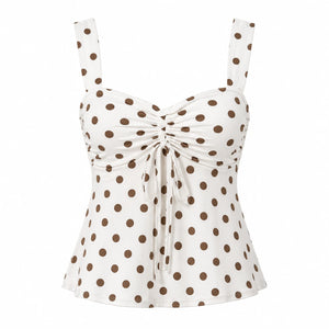 Polka Dot Tie Front Top WHD0606186