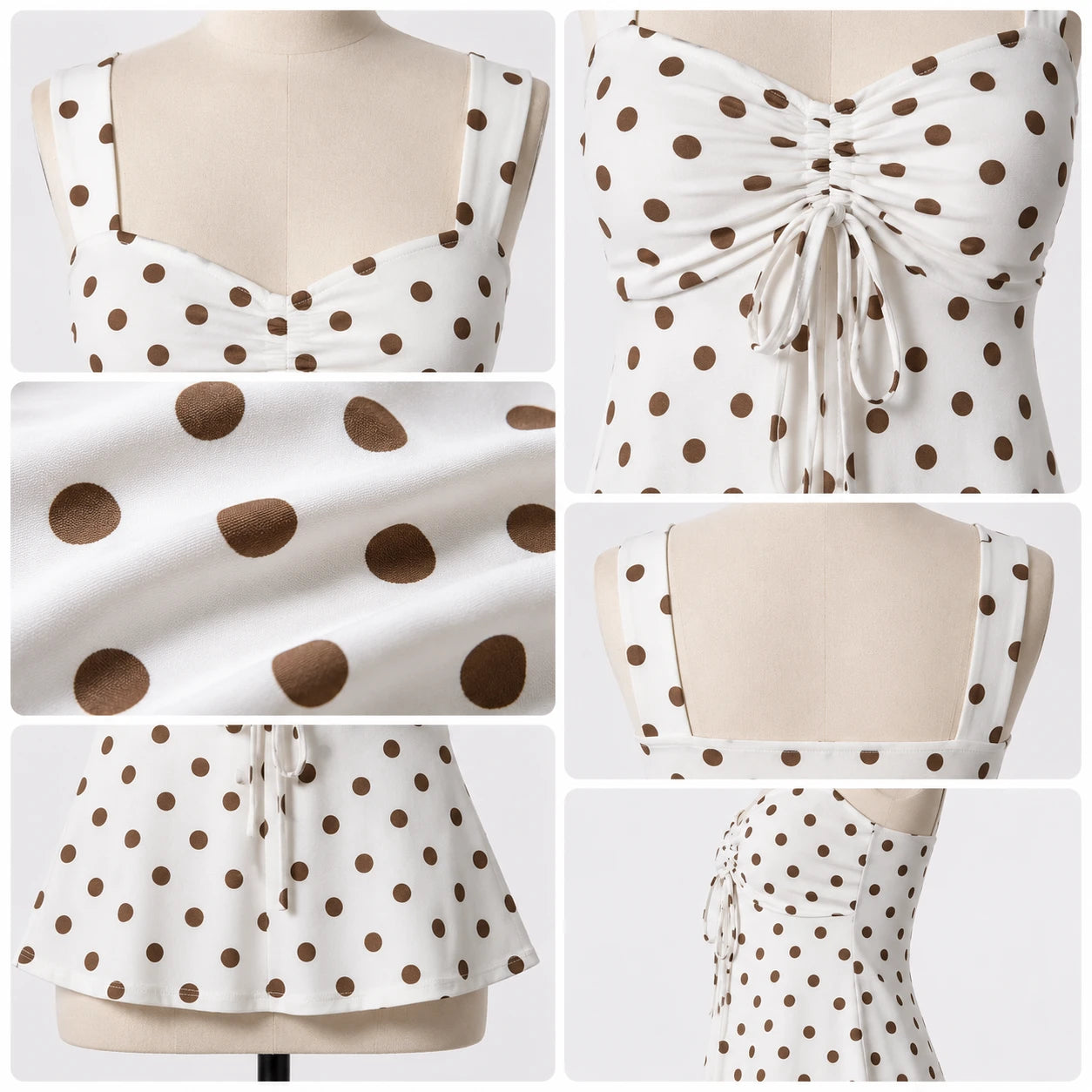 Polka Dot Tie Front Top WHD0606186