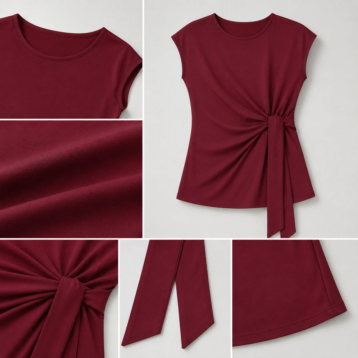 Twist Waist Sleeveless Top WHD0606188