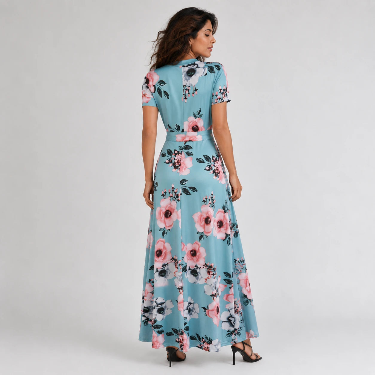 Floral Tie-Waist Maxi Dress WHD0606195