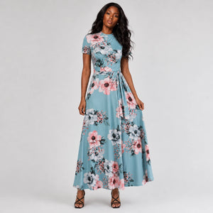 Floral Tie-Waist Maxi Dress WHD0606195