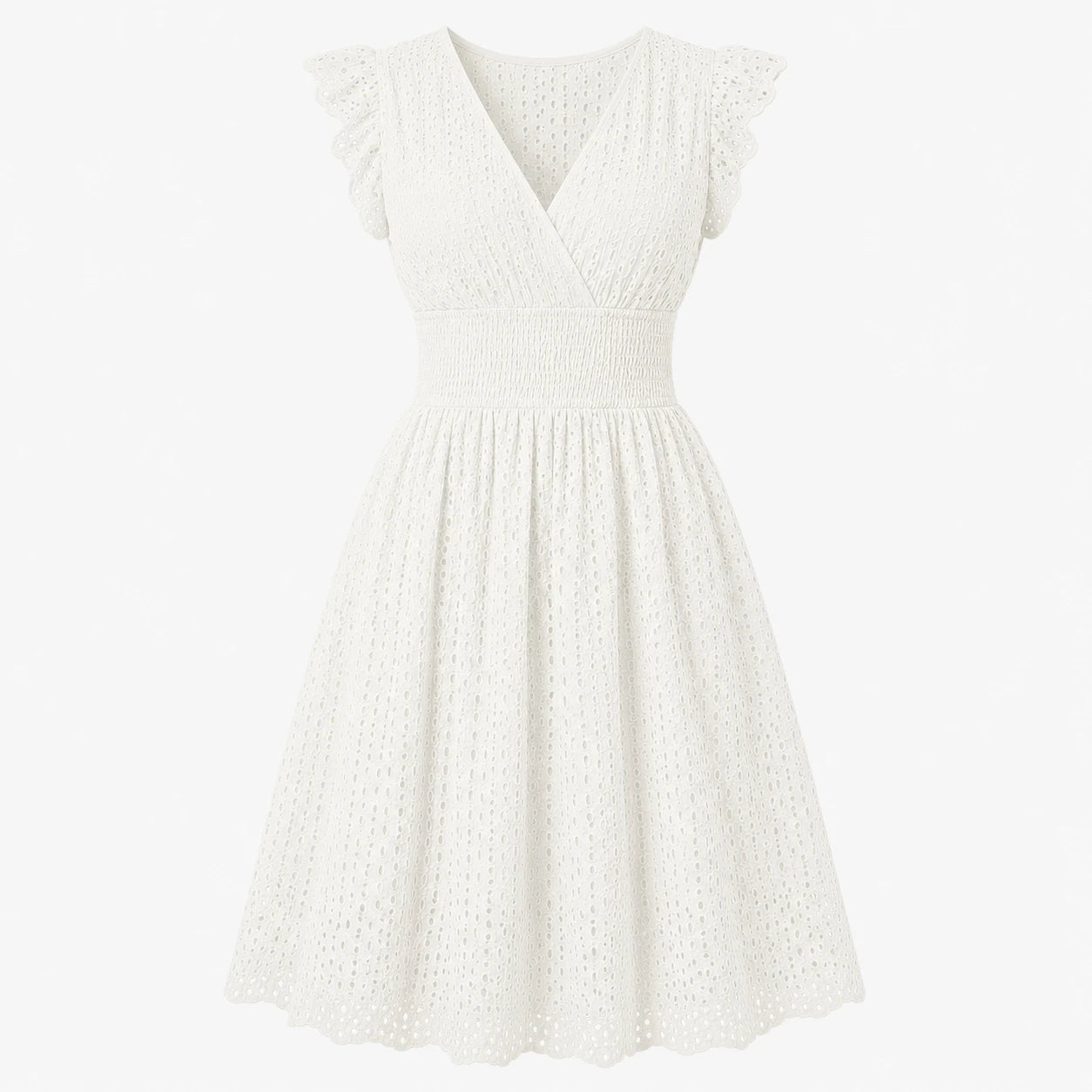 Eyelet Smocked Midi Dress WHD0606196