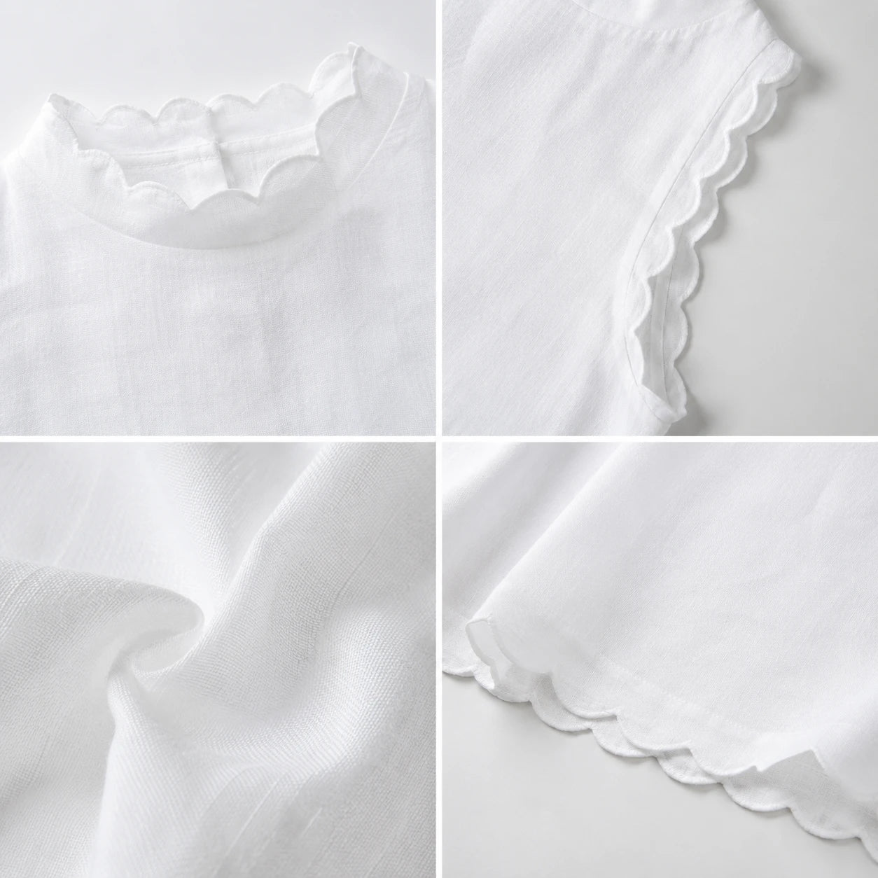 Scalloped Sleeveless Mini Dress WHD0606197