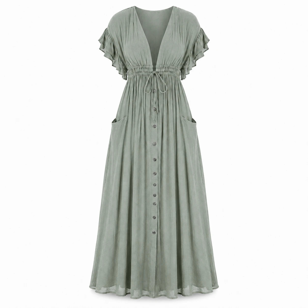Ruffle Sleeve Maxi Dress WHD0606198