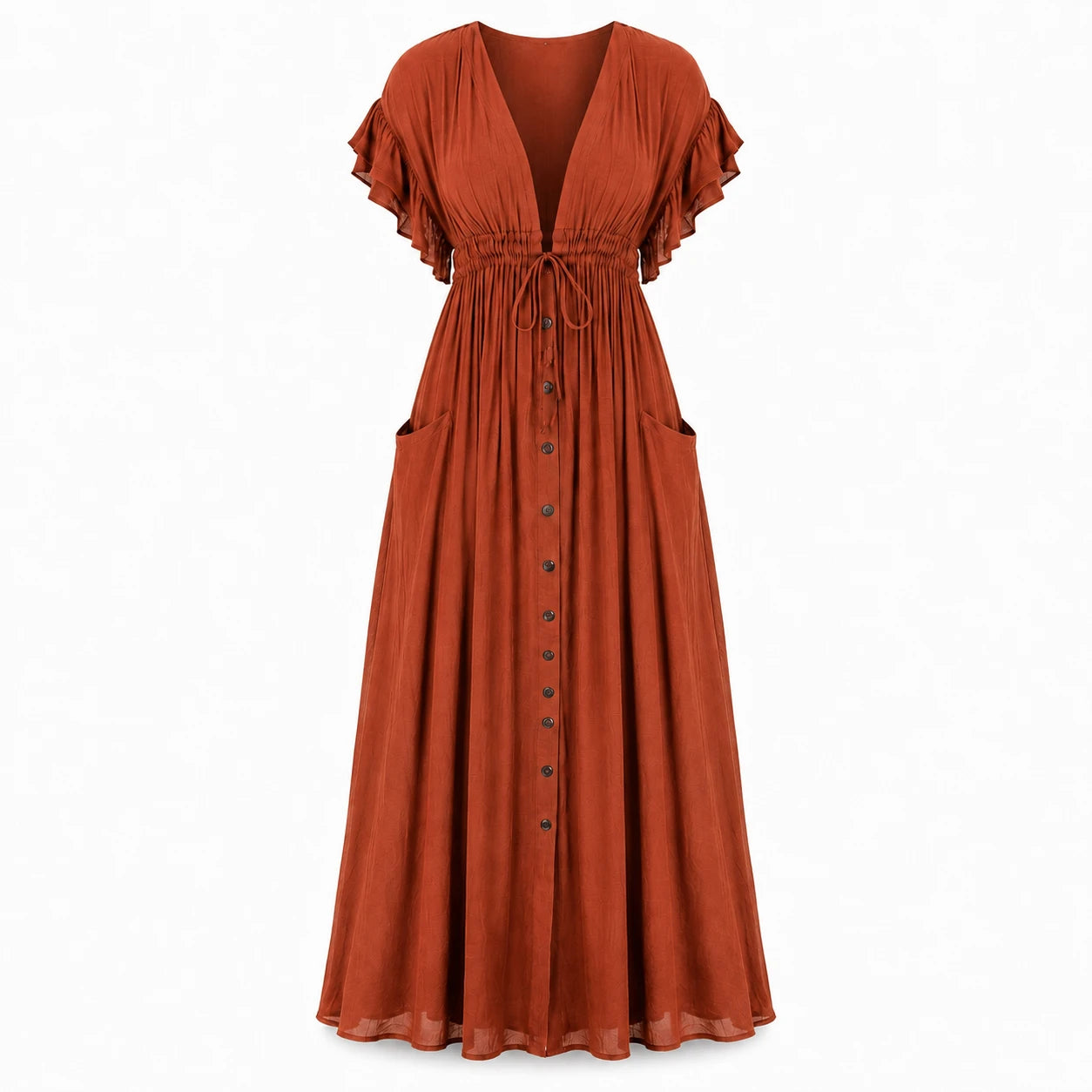 Ruffle Sleeve Maxi Dress WHD0606198