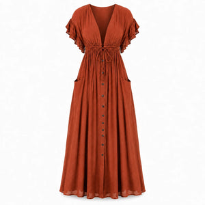 Ruffle Sleeve Maxi Dress WHD0606198