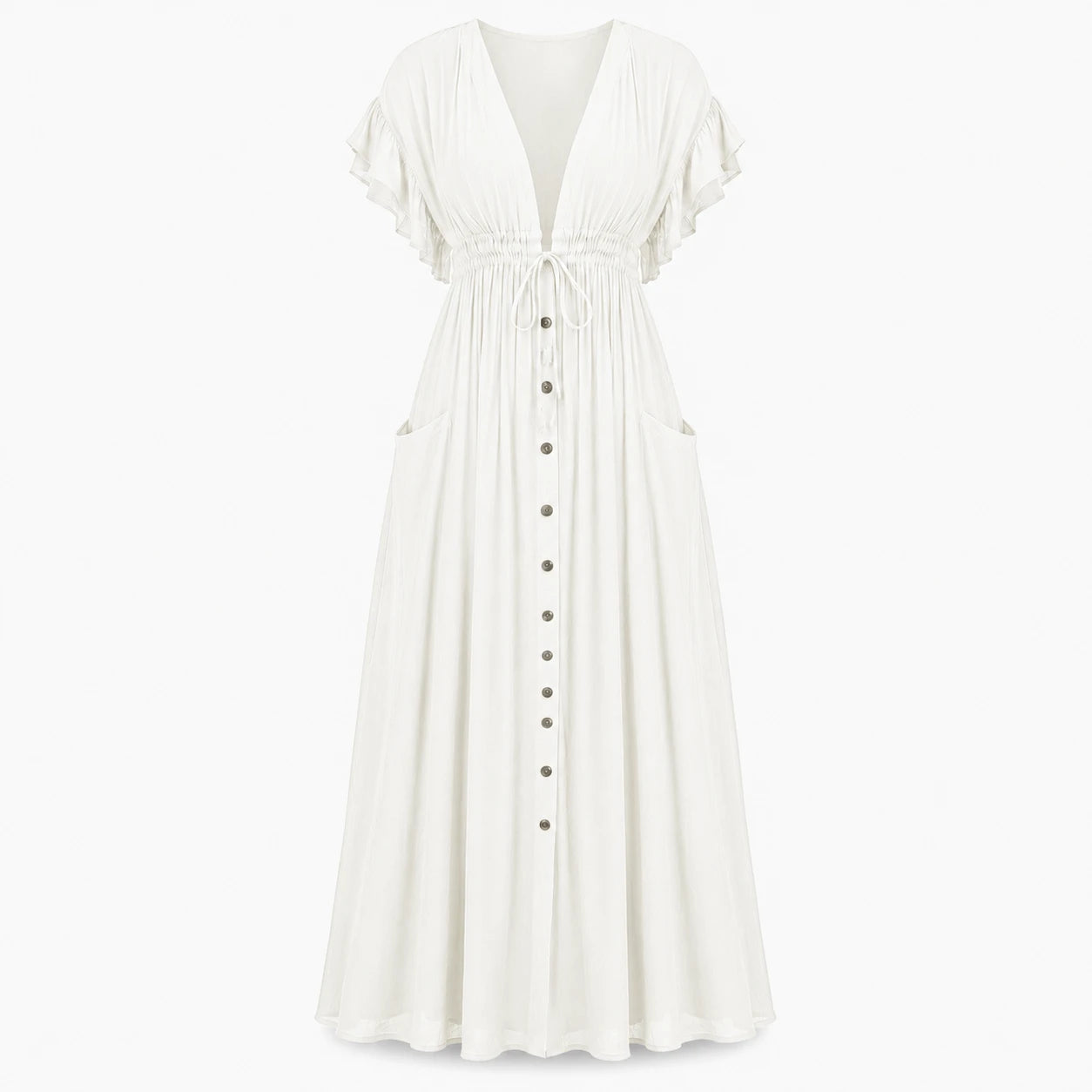 Ruffle Sleeve Maxi Dress WHD0606198