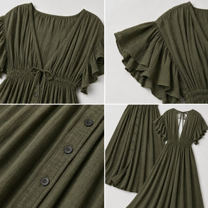 Ruffle Sleeve Maxi Dress WHD0606198