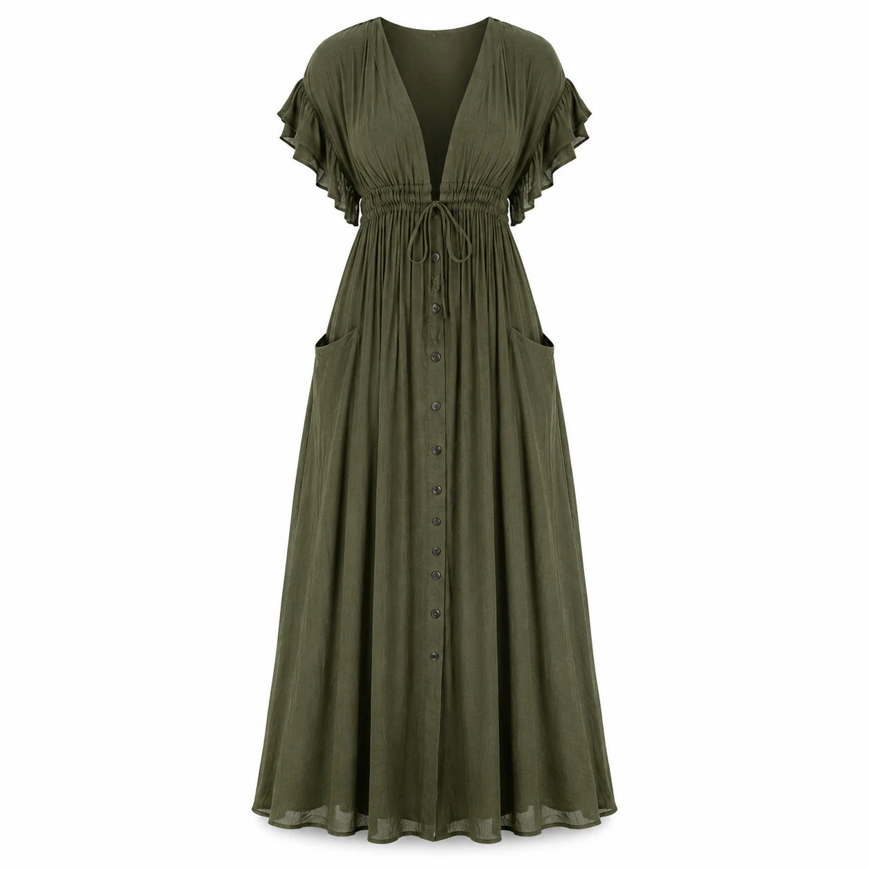 Ruffle Sleeve Maxi Dress WHD0606198