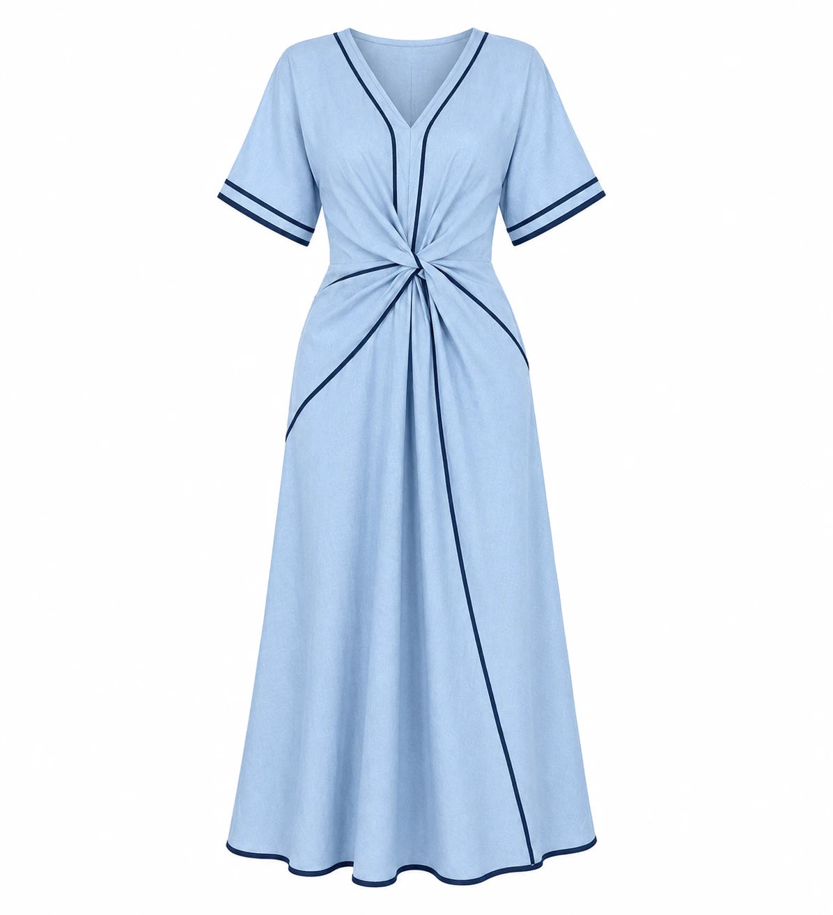 Contrast Piping Resort Dress WHD0606199